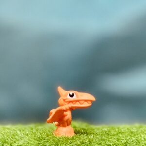 3.25" Orange Pterodactyl Plastic Flying Dinosaur Toy
