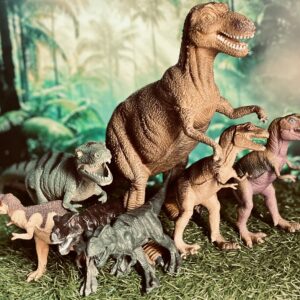 Dinosaur Toy Set – 1 Big T-Rex + 6 Small T-Rex Figures