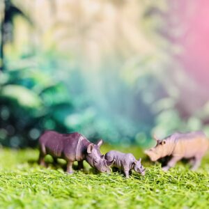 Set of 3 Rhino Animal Toys – Kids Play & Collectible Figures