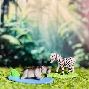 Hippo & Zebra Hard Plastic with Base