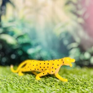 Yellow Leopard Hard Plastic Animal Toy – Durable & Realisticv
