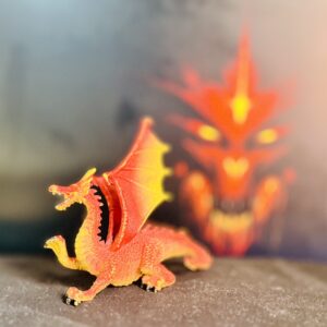 Orange Realistic Dragon – Soft Plastic Decorative Figure