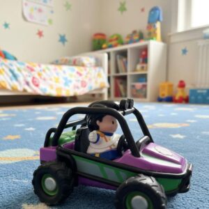 Ryan’s World Green Pull-Back Dune Buggy with Bonkers figure