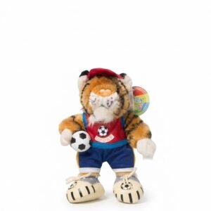 Plush Tiger Soccer Mascot Toy – Vintage Sports Mascot Stuffed Animal