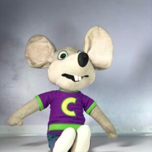 Chuck E. Cheese Mascot Plush Toy – Purple Shirt Character Stuffed Animal Collectible
