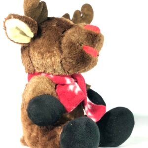 Rudolph the Red-Nosed Reindeer Plush Toy – Holiday Stuffed Animal with Red Scarf