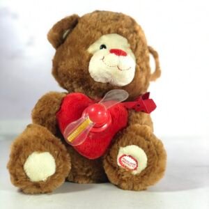 Gemmy Flirty Flasher Dancing Bear – Singing Plush Bear with LED I Love You Spinner