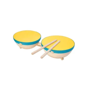 PlanToys Double Drum Wooden Musical Toy – Kids Rhythm Instrument