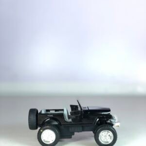 Diecast Black Jeep CJ-5 Model Car – Metal Collectible Vehicle with Opening Doors