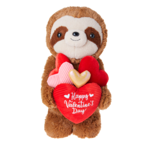 Valentine’s Day Heart Sloth Plush Toy – Soft Stuffed Animal with Plush Hearts