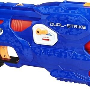 Hasbro Nerf N-Strike Elite Dual-Strike Blaster – Elite & Mega Foam Dart Launcher(with 3 Bullets)
