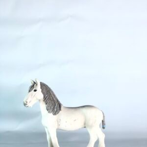 hrse00003 - Schleich Shire Mare 13735 – Farm World White Grey Horse Figurine Collectible