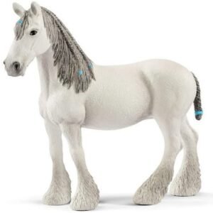 Farm World White Grey Horse Figure Collectible (Shire Mare)