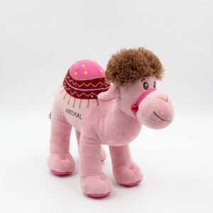Pink Cartoon Camel Plush Toy with Decorative Saddle – Soft Stuffed Animal