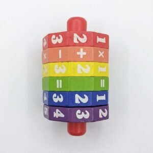 Rotating Wooden Math Cylinder Toy Educational Counting & Learning Game
